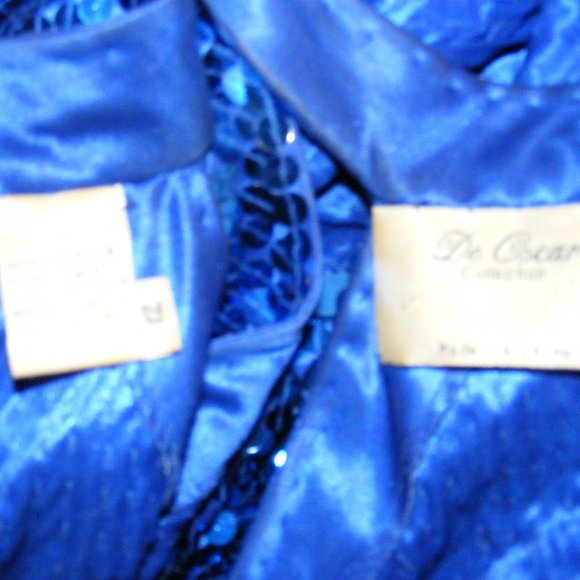 Vintage Blue Sequin Gown - Picture 8 of 8